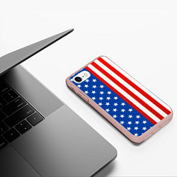 Чехол iPhone 7/8 матовый American Patriot, цвет: 3D-светло-розовый — фото 2