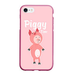 Чехол iPhone 7/8 матовый Piggy Time, цвет: 3D-малиновый