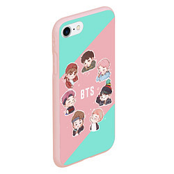 Чехол iPhone 7/8 матовый BTS Boys, цвет: 3D-светло-розовый — фото 2