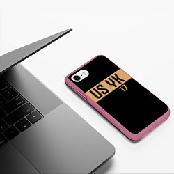 Чехол iPhone 7/8 матовый USYK, цвет: 3D-малиновый — фото 2