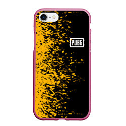 Чехол iPhone 7/8 матовый PUBG: Yellow vs Black, цвет: 3D-малиновый