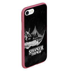Чехол iPhone 7/8 матовый Stranger Things: Black Hut, цвет: 3D-малиновый — фото 2
