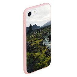 Чехол iPhone 7/8 матовый Death Stranding: Green World, цвет: 3D-светло-розовый — фото 2