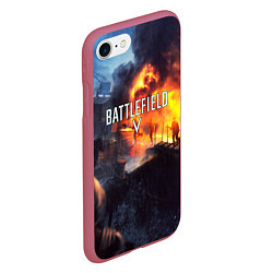 Чехол iPhone 7/8 матовый BATTLEFIELD V, цвет: 3D-малиновый — фото 2