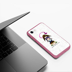 Чехол iPhone 7/8 матовый Бездомный Бог, цвет: 3D-малиновый — фото 2