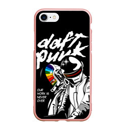 Чехол iPhone 7/8 матовый Daft Punk: Our work is never over, цвет: 3D-светло-розовый