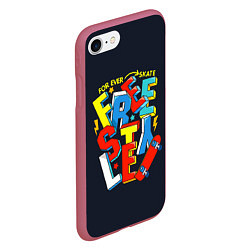 Чехол iPhone 7/8 матовый Freestyle: Skate Forever, цвет: 3D-малиновый — фото 2