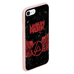 Чехол iPhone 7/8 матовый Linkin Park: Red Airs, цвет: 3D-светло-розовый — фото 2