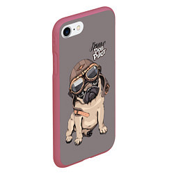 Чехол iPhone 7/8 матовый Brave dog pilot, цвет: 3D-малиновый — фото 2