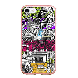 Чехол iPhone 7/8 матовый Watch Dogs: Pattern, цвет: 3D-светло-розовый