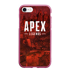 Чехол iPhone 7/8 матовый Apex Legends: Boiling Blood, цвет: 3D-малиновый