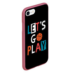 Чехол iPhone 7/8 матовый Let is go play, цвет: 3D-малиновый — фото 2