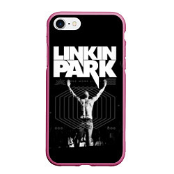 Чехол iPhone 7/8 матовый Linkin Park, цвет: 3D-малиновый