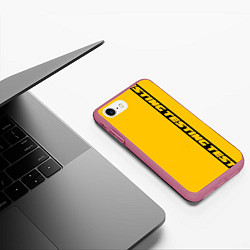 Чехол iPhone 7/8 матовый ASAP Rocky: Yellow Testing, цвет: 3D-малиновый — фото 2