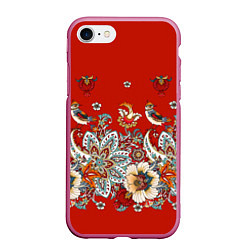 Чехол iPhone 7/8 матовый Орнамент с птицами