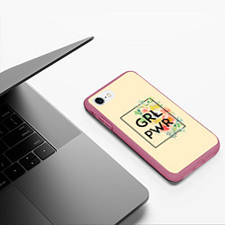 Чехол iPhone 7/8 матовый GRL PWR, цвет: 3D-малиновый — фото 2