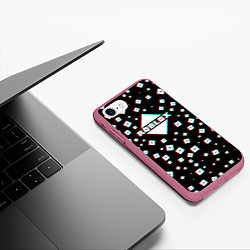 Чехол iPhone 7/8 матовый Roblox Glitch, цвет: 3D-малиновый — фото 2