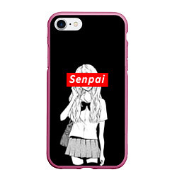 Чехол iPhone 7/8 матовый SENPAI Motive, цвет: 3D-малиновый
