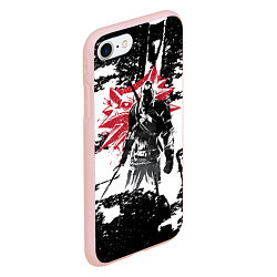 Чехол iPhone 7/8 матовый Силуэт Ведьмака, цвет: 3D-светло-розовый — фото 2