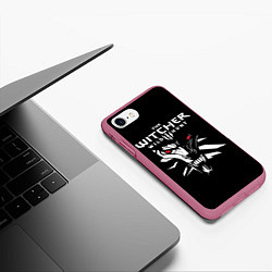 Чехол iPhone 7/8 матовый The Witcher 3: Wild Hunt, цвет: 3D-малиновый — фото 2