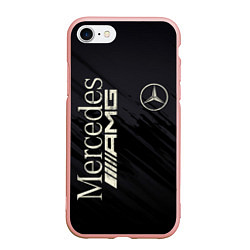 Чехол iPhone 7/8 матовый Mercedes AMG: Black Edition, цвет: 3D-светло-розовый