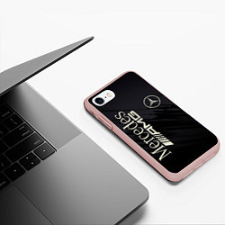 Чехол iPhone 7/8 матовый Mercedes AMG: Black Edition, цвет: 3D-светло-розовый — фото 2