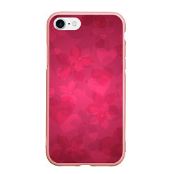 Чехол iPhone 7/8 матовый Любовь и счастье, цвет: 3D-светло-розовый