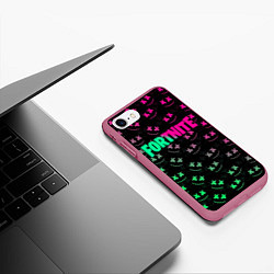Чехол iPhone 7/8 матовый FORTNITE x MARSHMELLO, цвет: 3D-малиновый — фото 2