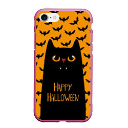 Чехол iPhone 7/8 матовый Happy Halloween, цвет: 3D-малиновый