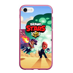 Чехол iPhone 7/8 матовый Brawl Stars, цвет: 3D-малиновый