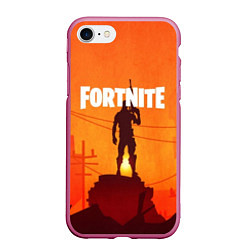 Чехол iPhone 7/8 матовый Fortnite, цвет: 3D-малиновый