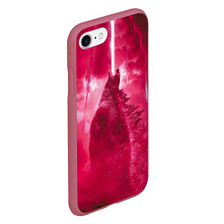 Чехол iPhone 7/8 матовый Red Godzilla, цвет: 3D-малиновый — фото 2
