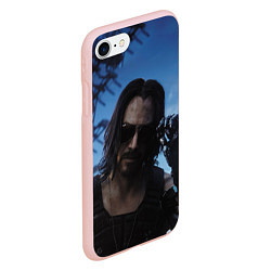 Чехол iPhone 7/8 матовый Киану Ривз, цвет: 3D-светло-розовый — фото 2