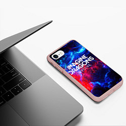 Чехол iPhone 7/8 матовый IMAGINE DRAGONS, цвет: 3D-светло-розовый — фото 2