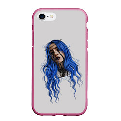 Чехол iPhone 7/8 матовый BILLIE EILISH, цвет: 3D-малиновый