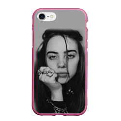 Чехол iPhone 7/8 матовый BILLIE EILISH, цвет: 3D-малиновый