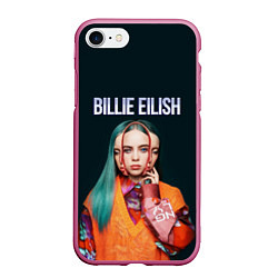 Чехол iPhone 7/8 матовый BILLIE EILISH, цвет: 3D-малиновый