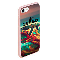 Чехол iPhone 7/8 матовый CS GO logo abstract, цвет: 3D-светло-розовый — фото 2