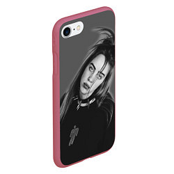 Чехол iPhone 7/8 матовый BILLIE EILISH, цвет: 3D-малиновый — фото 2