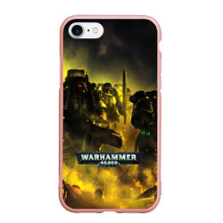 Чехол iPhone 7/8 матовый Warhammer 40K - Космические Десантники, цвет: 3D-светло-розовый