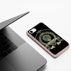 Чехол iPhone 7/8 матовый Вархаммер - Cadia skull, цвет: 3D-светло-розовый — фото 2