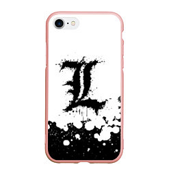 Чехол iPhone 7/8 матовый L letter snow, цвет: 3D-светло-розовый