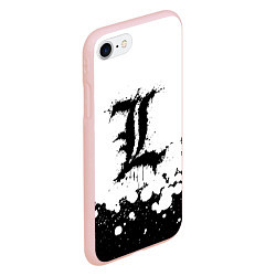 Чехол iPhone 7/8 матовый L letter snow, цвет: 3D-светло-розовый — фото 2