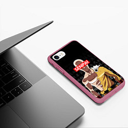 Чехол iPhone 7/8 матовый SENPAI ONE PUNCH MAN, цвет: 3D-малиновый — фото 2