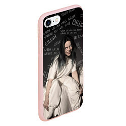 Чехол iPhone 7/8 матовый BILLIE EILISH: Where Do We Go, цвет: 3D-светло-розовый — фото 2