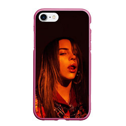 Чехол iPhone 7/8 матовый BILLIE EILISH: Red Mood, цвет: 3D-малиновый