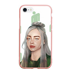 Чехол iPhone 7/8 матовый Billie Eilish, цвет: 3D-светло-розовый