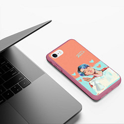 Чехол iPhone 7/8 матовый Ateez, цвет: 3D-малиновый — фото 2