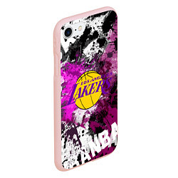 Чехол iPhone 7/8 матовый Лос-Анджелес Лейкерс, Los Angeles Lakers, цвет: 3D-светло-розовый — фото 2