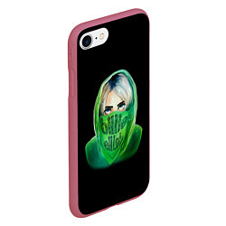 Чехол iPhone 7/8 матовый Billie Eilish: Green Acid, цвет: 3D-малиновый — фото 2